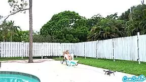 Funny Lesbian Threesome: Teen Babe and comic actors tug at drone for pleasure