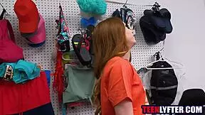 Store detective punishes tits teen shoplifter