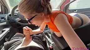 Blonde slut wants a drink from me before a light meal outdoors