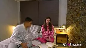 A shocked look is given from behind to dirty study buddy Carolina Lorca