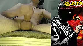 Young man enjoys intense handjob