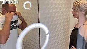 A really stunning blowjob queen takes on two at the same time in pov style