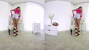 VR PORN with a first time fucked, horny young teen
