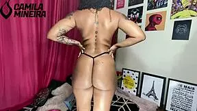 Barefoot teen explores panties alone