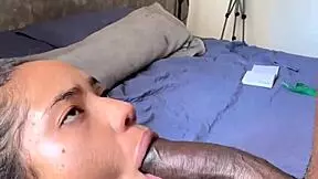 Wild amateur couple ride on deepthroating and big black cock