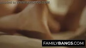 Teen sisters and their boyfriend fuck like real family members with a big tits MILF
