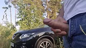 18-year-old girl stunned by my cumshot on the beach