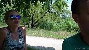 Home made video Young couple-sexing in the compound, back yard
