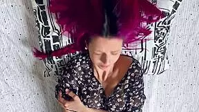 Sexy student in costume gets 3 real orgasms
