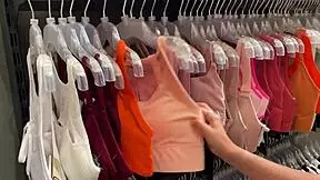 Teen girl facial cum after deep throat blowjob and afterwards gets cumshot in fitting room