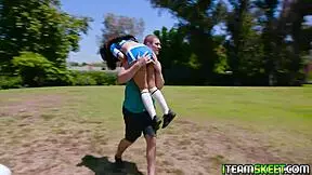 Brown-eyed teen gets big cock