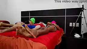 Mature and stunning blonde slut sucks black cock and fucks her stepsister’s husband in her bedroom