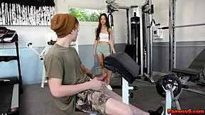 MILF London Rose in gym