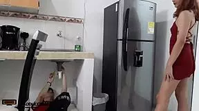 A young Latina is screwed sex with a plumber in different positions
