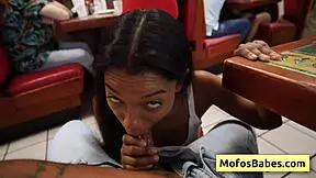 Literally two young waitresses with the desire for a large cock sated themselves in an o pubilc restaurant