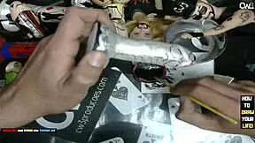 Finishing Little Grey Alien with Dildo Art in Hardcore Session