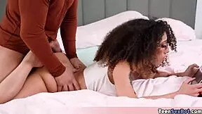 Teen girl learns what it feels like to be ignored and bored during sex with her stepsister