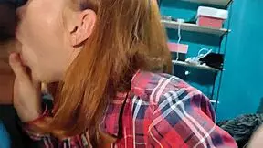 This slender teenager continues to perform deep throat tricks to her stepbrother