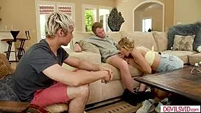 Blonde wife is a cheating bitch and she sends nudes to some thick dude by cheating her husband