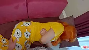 Erected male ts sex step mother’s pretty vulva, secretly getting inside her rectum in bedroom