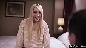 Blonde teen Kenna James feeling dominant hand from stepdad having her throat fucked