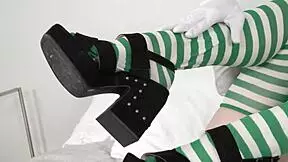 Scarlet skies sexy feet engage into kinky foot fun in leprechaun attire