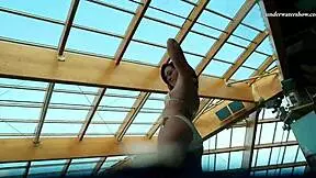 Naked Russian girl in hot tub