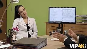 Euro teen receives the green light for adult sex from her Vip4k agent in casting scene