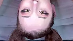 Deepthroat and facial for Euro babe