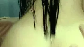 18-year-old with long hair mounts and moans while getting fucked hard to climax