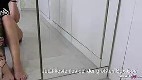 Sexy teen German girl with foot fetish and tattoo gets jerk off instruction in dirty talk