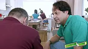 Alyce Anderson performs deep throat on Mr. Jones matured big penis