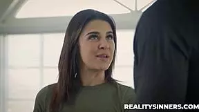 Actress Kylie Rocket and man Quintin James make scene with slutty cleaning lady
