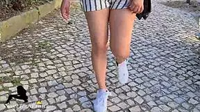 Voyeuristic pleasure: While spending time together on a walk, recording my girlfriend