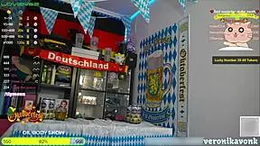 Suited and horny German teen with perfect curves oils up and goes fully naked for Oktoberfest