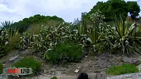 Sex in the sand among Spanish waves with a beautiful big-breasted woman