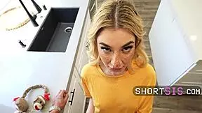 The tall hot girl Demi Hawks seduces her stepbro into having sex with her in different types of positions