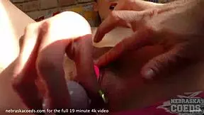 European teen Anusha fingered by cameraman