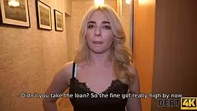 Russian based teen in a bid to pay off the money she owes gets involved in a passionate oral as well as vaginal intercourse with a lades collector