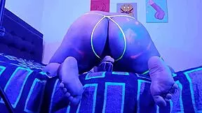 A teen girl masturbates with a dildo all alone having doggy style sex to show off her big ass and she is eighteen yea