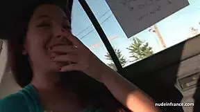 Adventurous young French girl – rough anal and facial on the warehouse