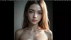 A set of nude girl generated by Artificial Intelligence with natural tits and 18 signs on her face