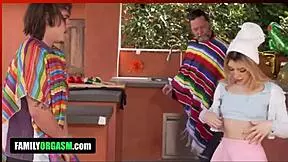 Step sisters want to f*** in steamy family tape