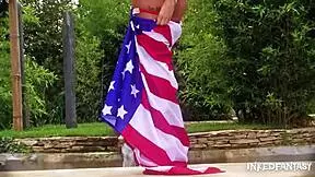 Tattooed beauty Daniela sensual video Inspired by the 4th of July or Independence Day