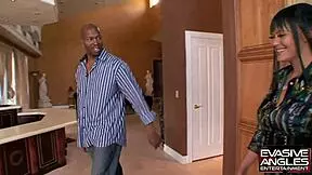 Creampied babysitter delights two sexy girls with huge black cockfuck