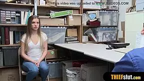 Teen making a cross for summer clothes is rewarded with a cop sex session