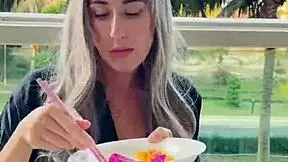 Sex appeal blonde and I have always preferred eating fruits without using hands right posture by holding fruits using chopsticks and all this while she is dressed sexily