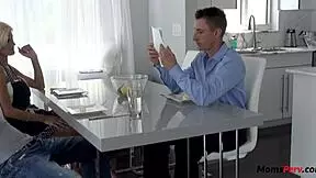 The hottest and sexiest stepmother creeps into an 18 yo stepson and gives him an INCREDIBLE blowjob right in the presence of his father