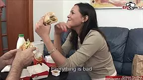 Large breasted hookup fairy likes anal f**king with milk and some food
