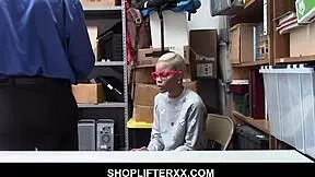 Small ebony girl caught and boned by security man